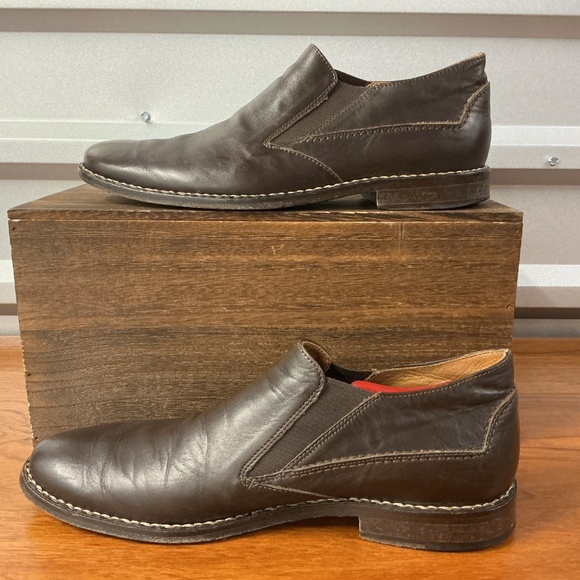 John Varvatos Men Brown Leather Loafer Size 10.5 display picture 3